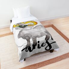 Aries Meow Cat Zodiac Sign Comforter