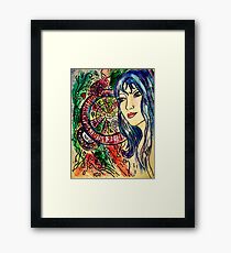 Mapping out Her World... Framed Print