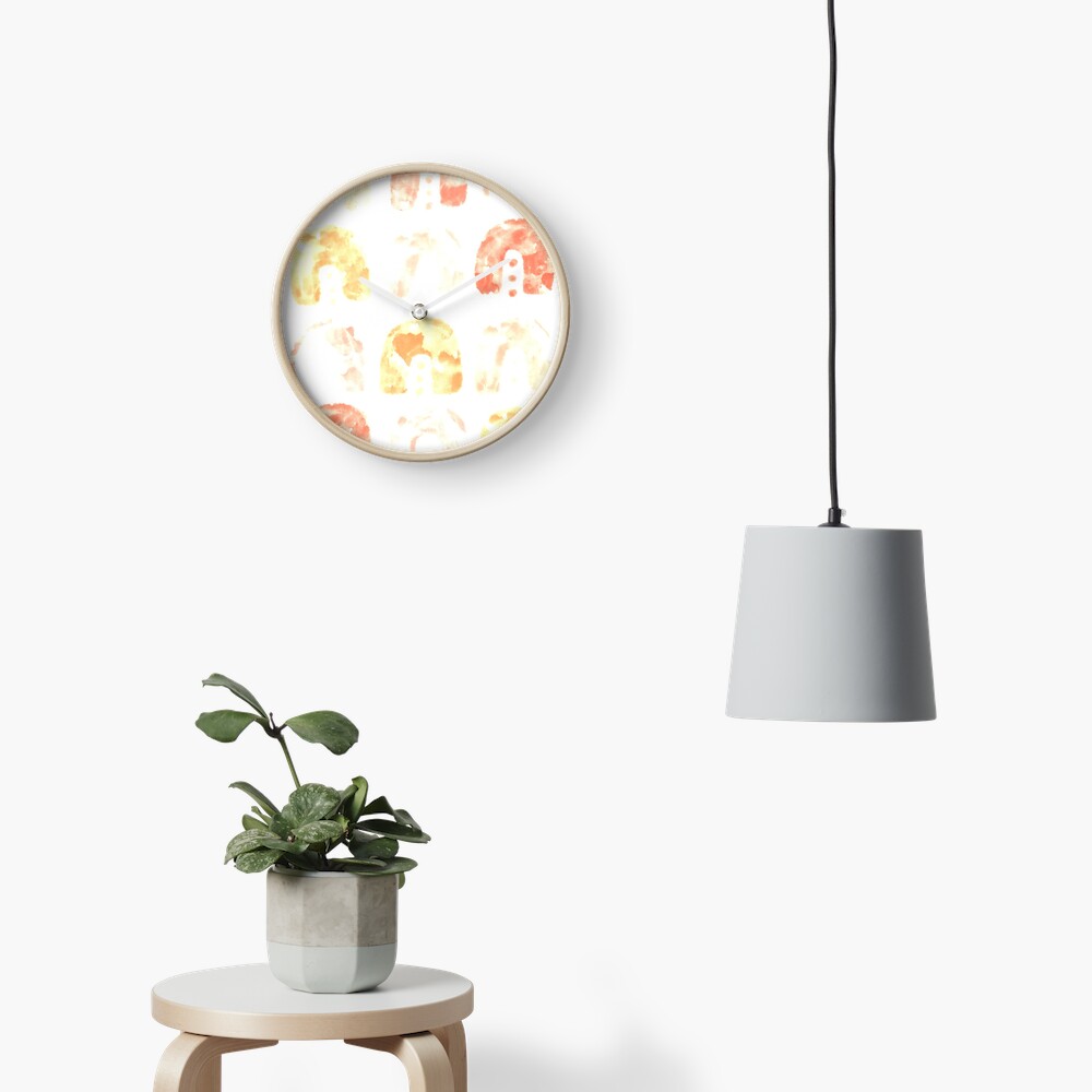 Peach Arches Poster | Rainbow Pattern Art Print | Minimalist Rainbow Wall Decor | Repeating Rainbow Print | Bright Rainbow Blotches Pattern | Title: Unique Promises Are Good Clock