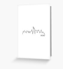 Tarjeta de felicitación Paisaje urbano de Nueva York (línea negra)