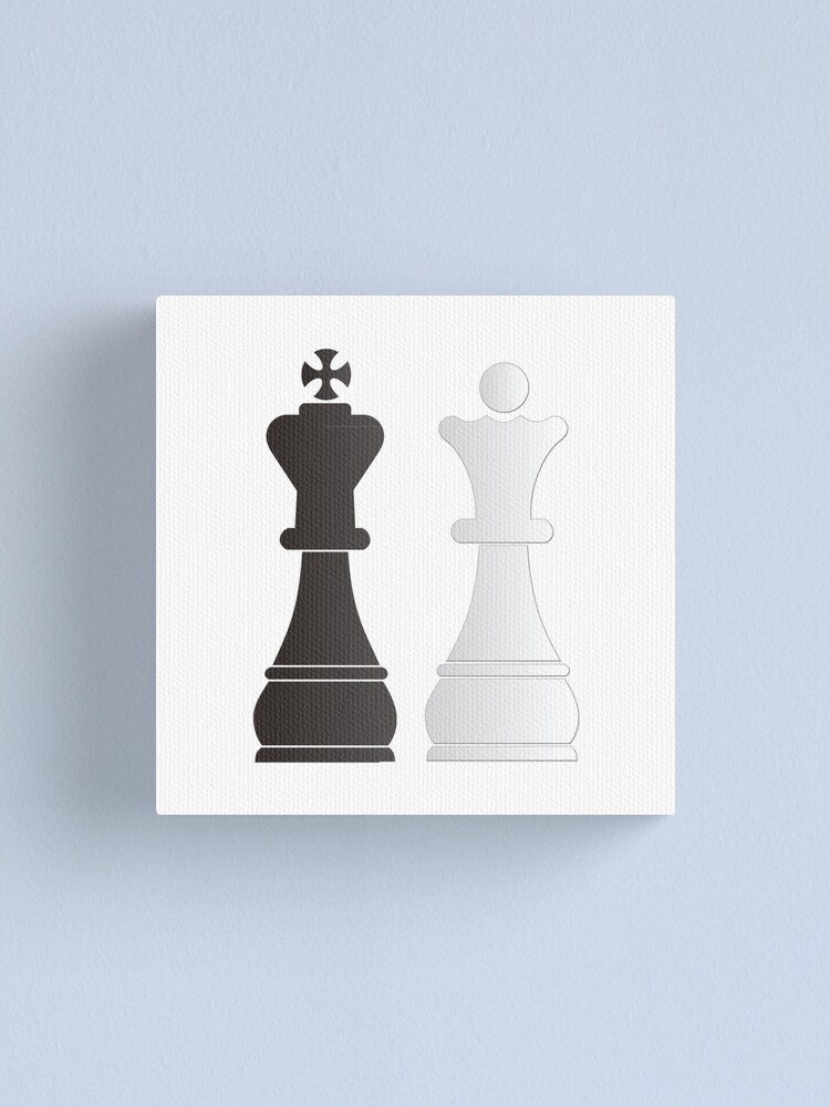 Black King White Queen Chess Pieces Canvas Print By