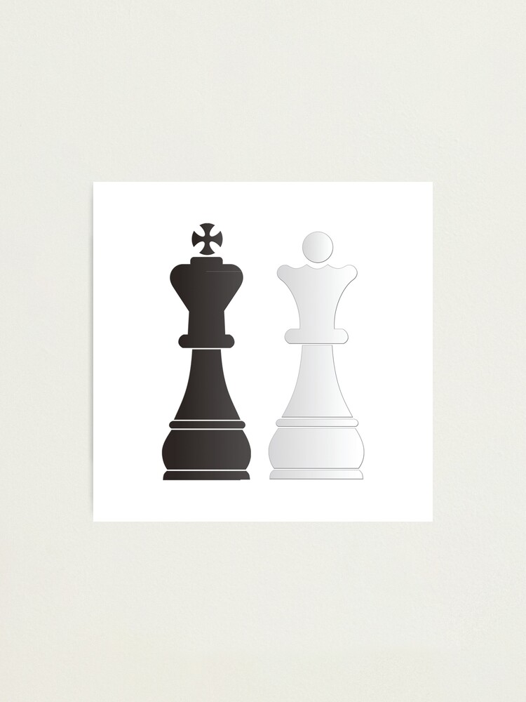 Black King White Queen Chess Pieces Photographic Print By