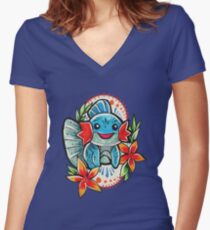 Mudkip Women's Fitted V-Neck T-Shirt