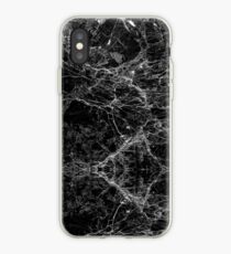 Black and White Modern Faux Marble Pattern iPhone Case