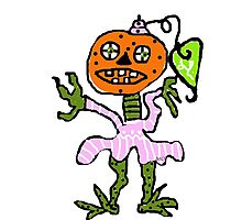 "halloween Dancing Pumpkin Head" By Maureen Zaharie | Redbubble