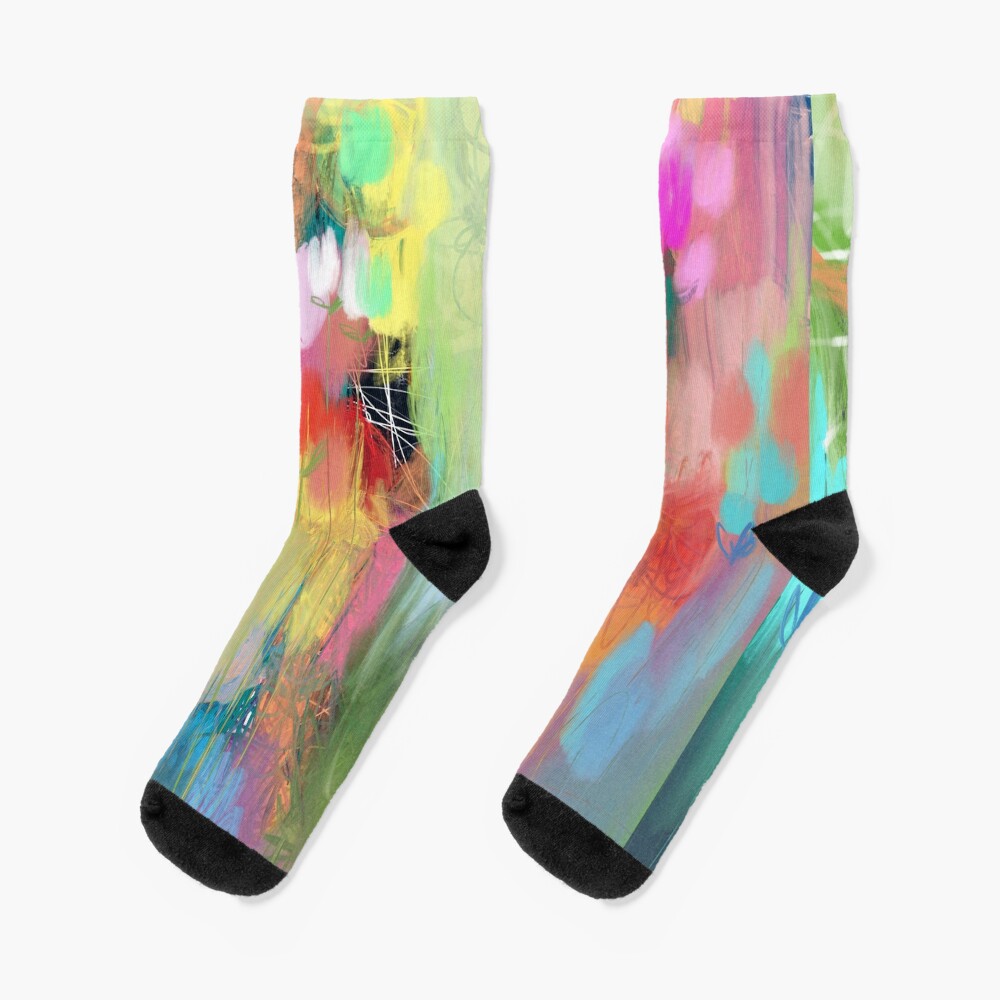 Red Flower Candy Meadow Socks