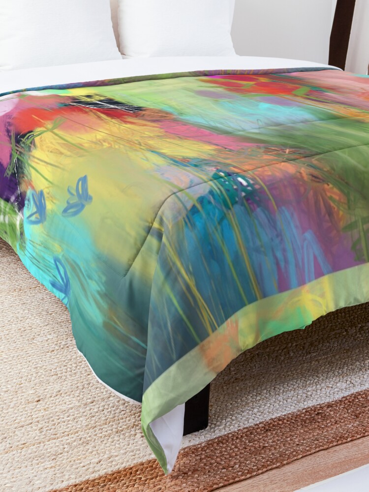 Alternate view of Red Flower Candy Meadow Comforter