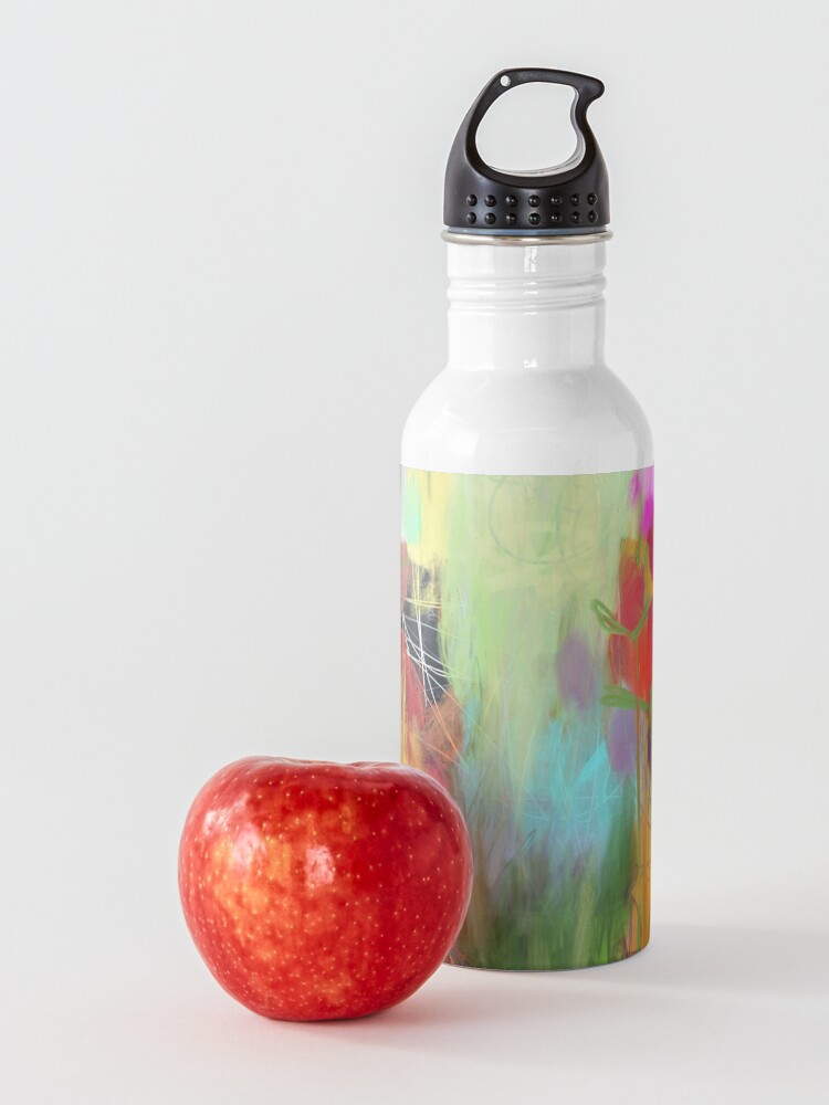 Alternate view of Red Flower Candy Meadow Water Bottle