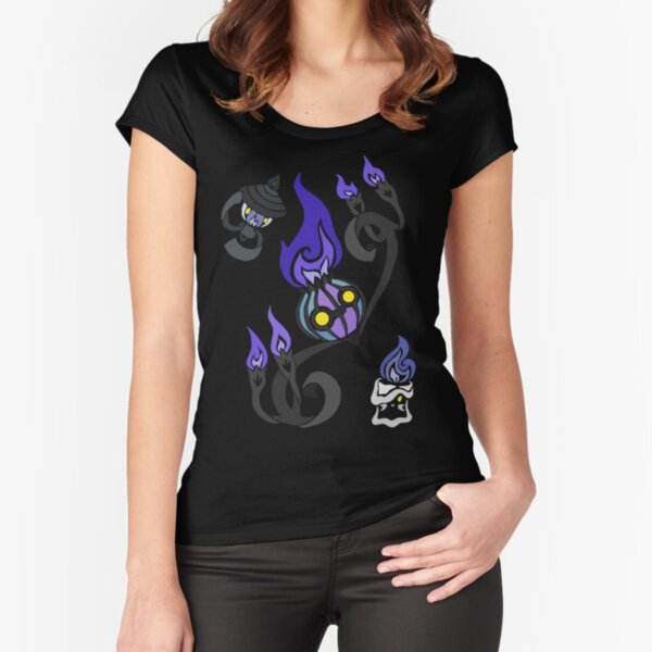 Flames of the Forgotten - Chandelure, Lampent and Litwick Fitted Scoop T-Shirt