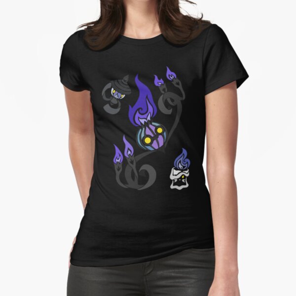 Flames of the Forgotten - Chandelure, Lampent and Litwick Fitted T-Shirt