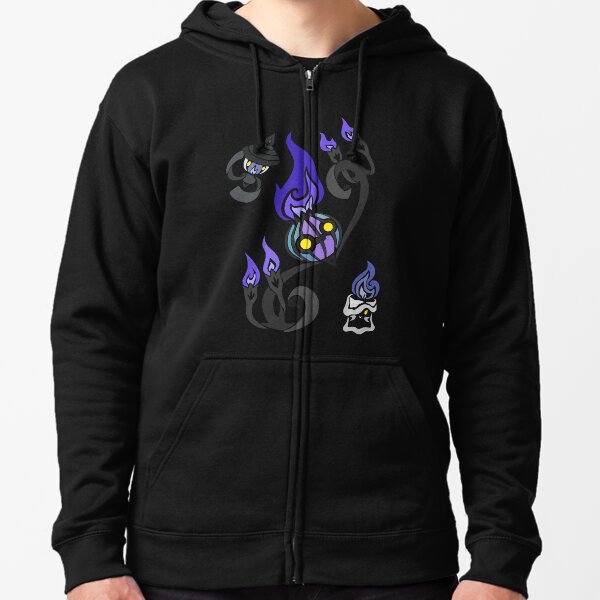 Flames of the Forgotten - Chandelure, Lampent and Litwick Zipped Hoodie