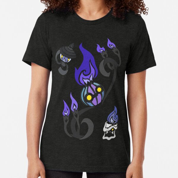 Flames of the Forgotten - Chandelure, Lampent and Litwick Tri-blend T-Shirt