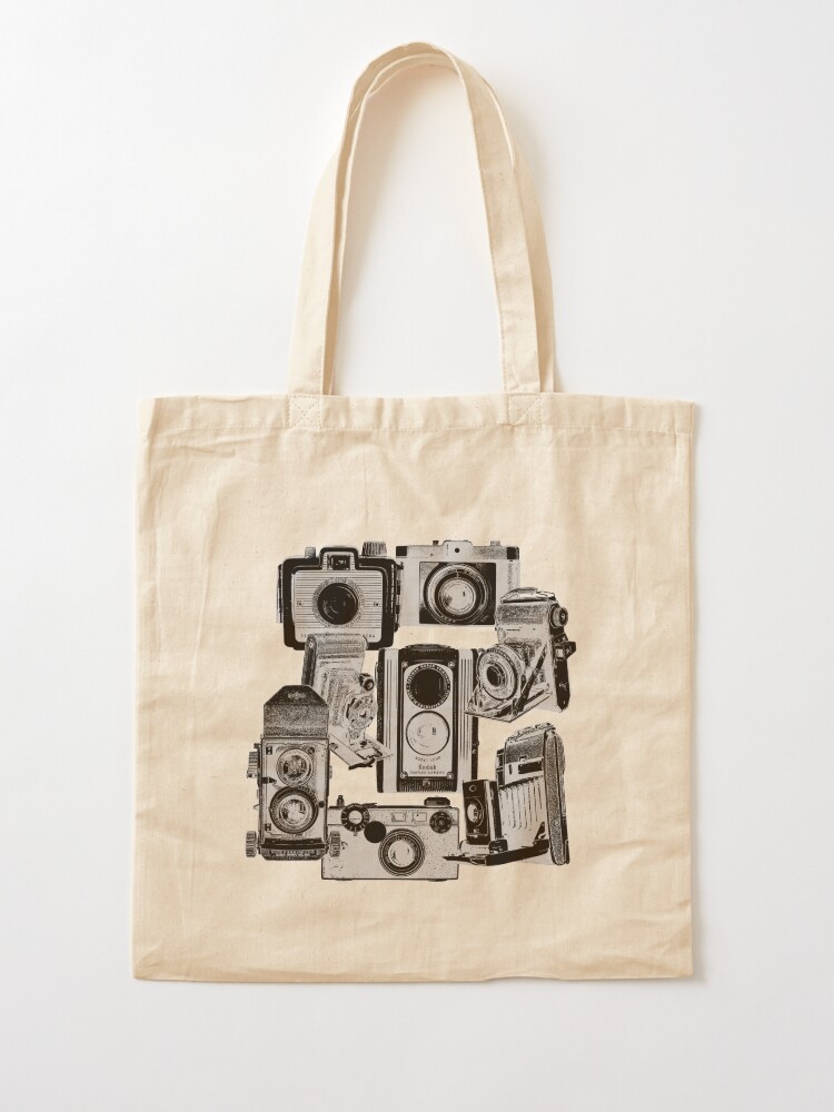 Alternate view of Vintage Camera Collage in Reverse Print Tote Bag