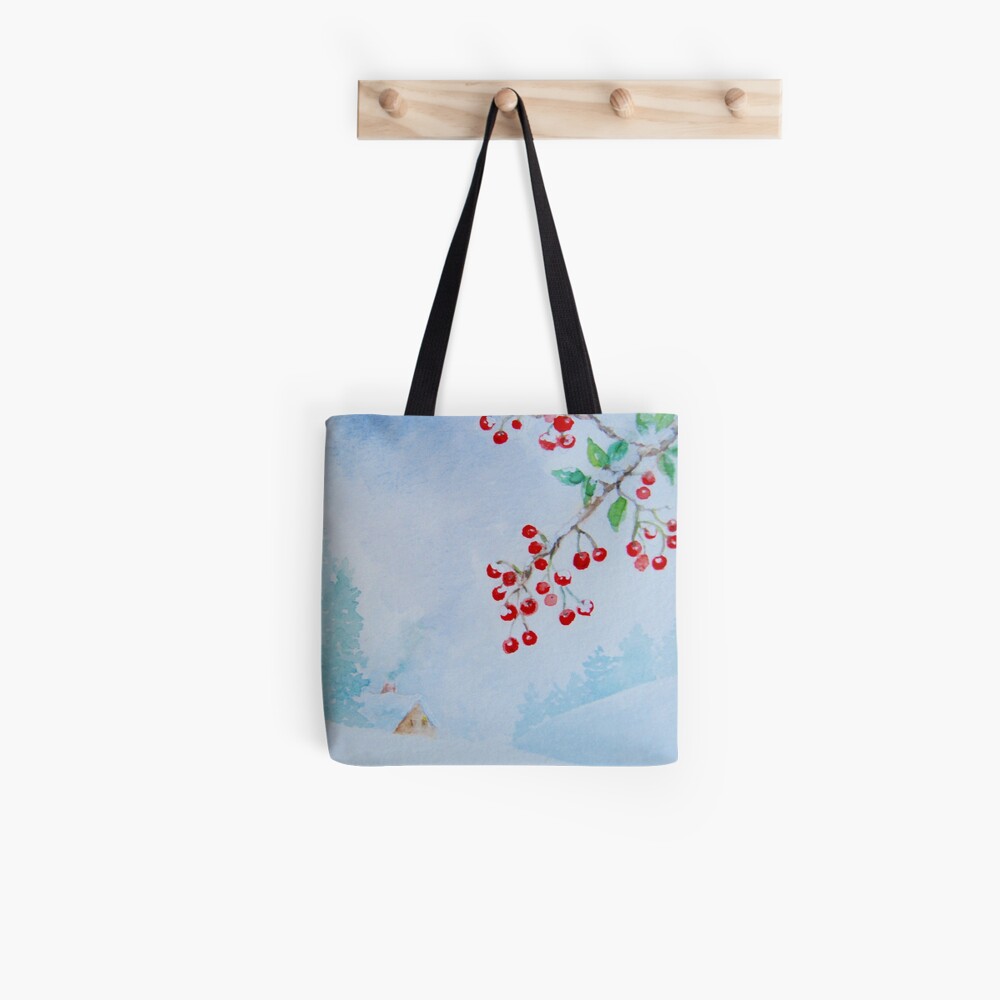 Snow on the Berries Tote Bag