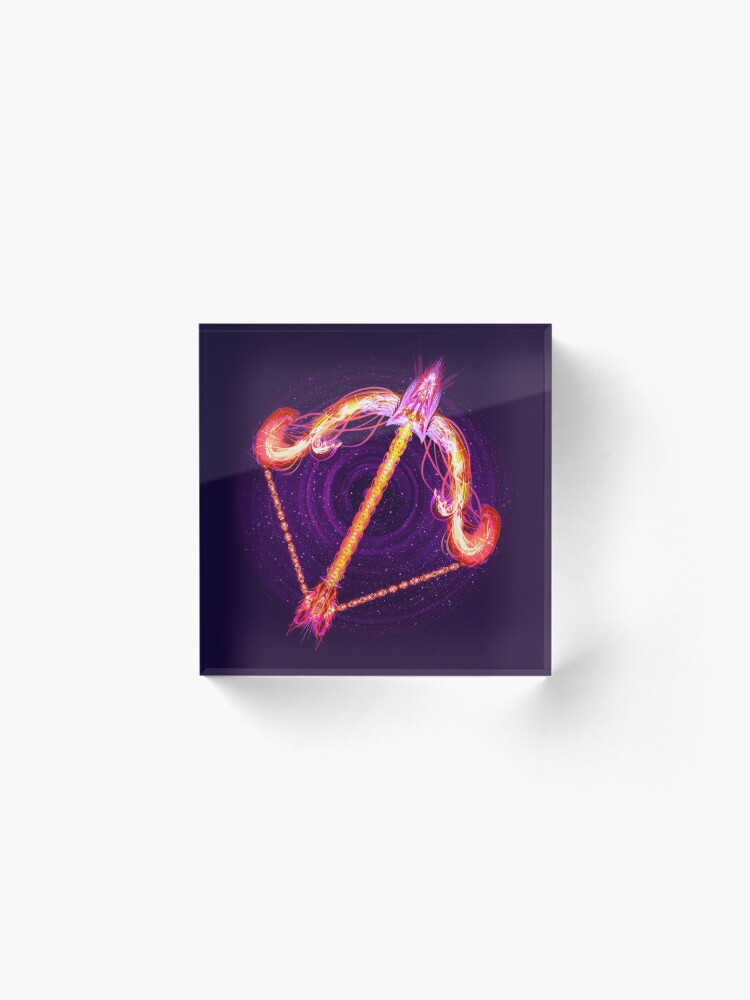 Alternate view of Sagittarius Zodiac Lightburst Acrylic Block