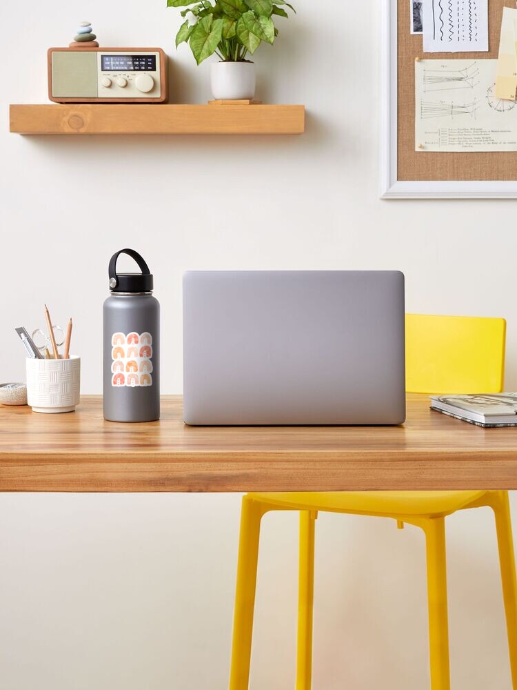 Alternate view of Living Coral Aesthetic Arches Pattern Sticker