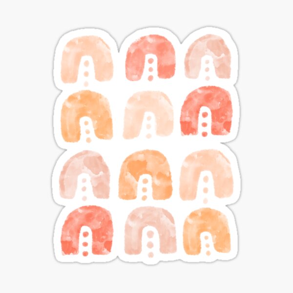 Living Coral Aesthetic Arches Pattern Sticker