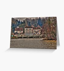 Homes along Seine River in French Countryside Greeting Card