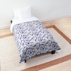 swirl floral - blue Comforter