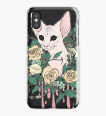 Light Floral Feline iPhone Case