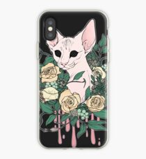 Light Floral Feline iPhone Case