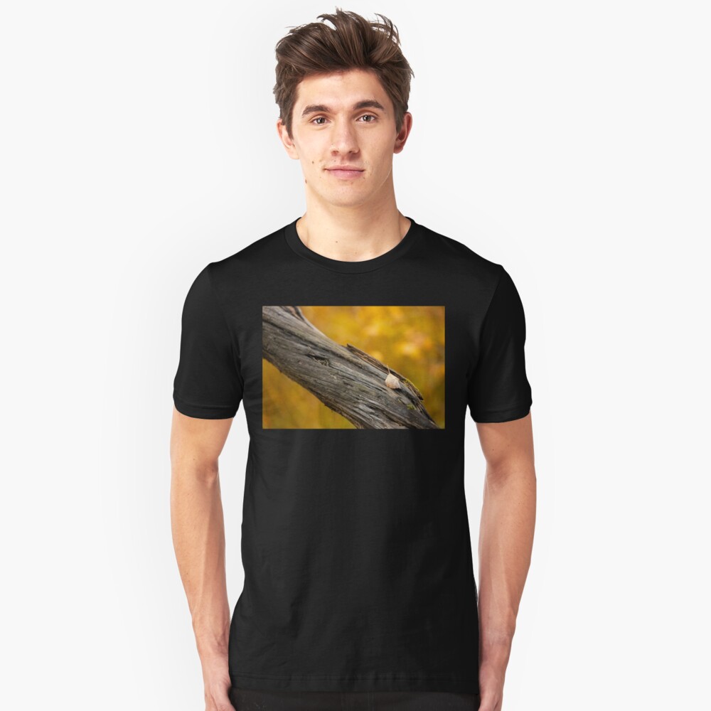 Leaf on dead tree in autumn forest Slim Fit T-Shirt