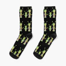 Rick and Morty silhouette - Peace among worlds Socks