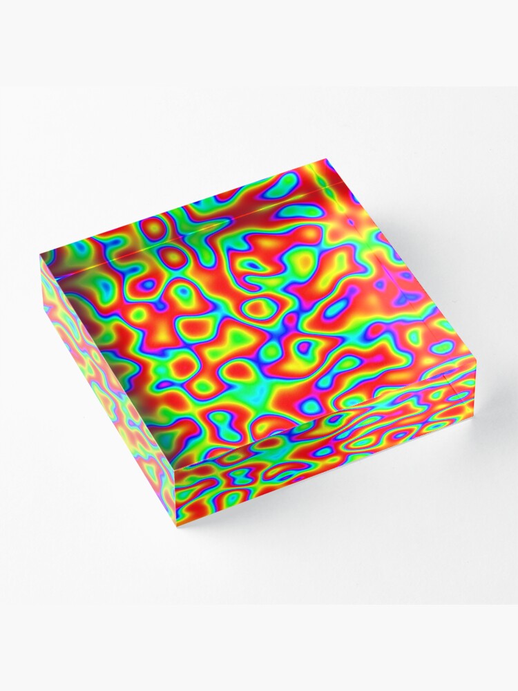 Alternate view of Rainbow Chaos Abstraction II Acrylic Block