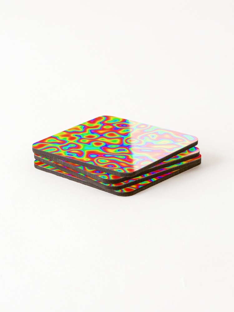 Alternate view of Rainbow Chaos Abstraction II Coasters (Set of 4)