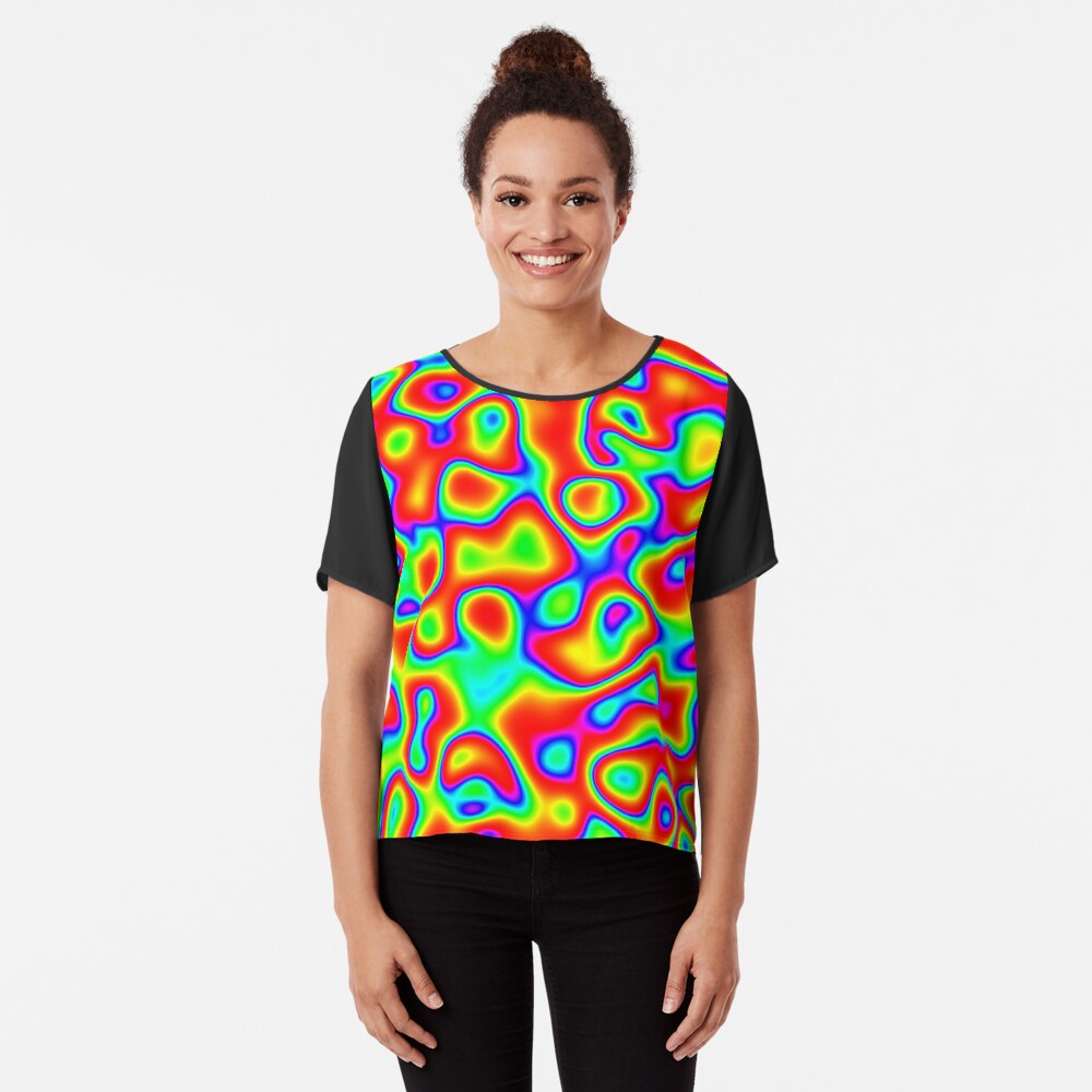Rainbow Chaos Abstraction II Chiffon Top