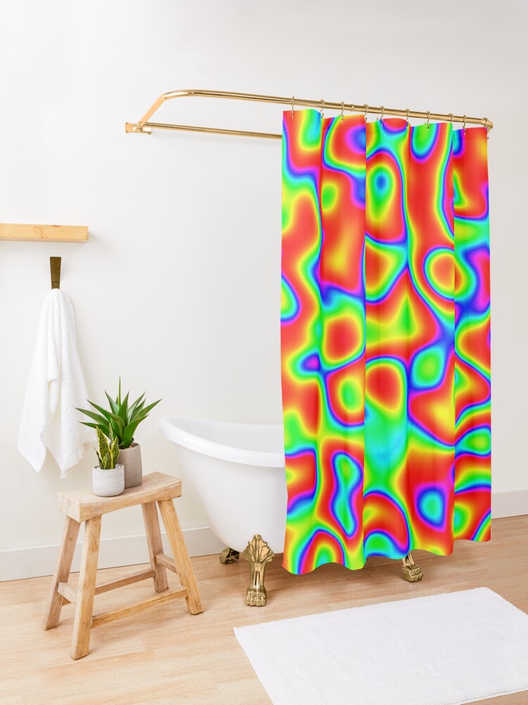 Alternate view of Rainbow Chaos Abstraction II Shower Curtain
