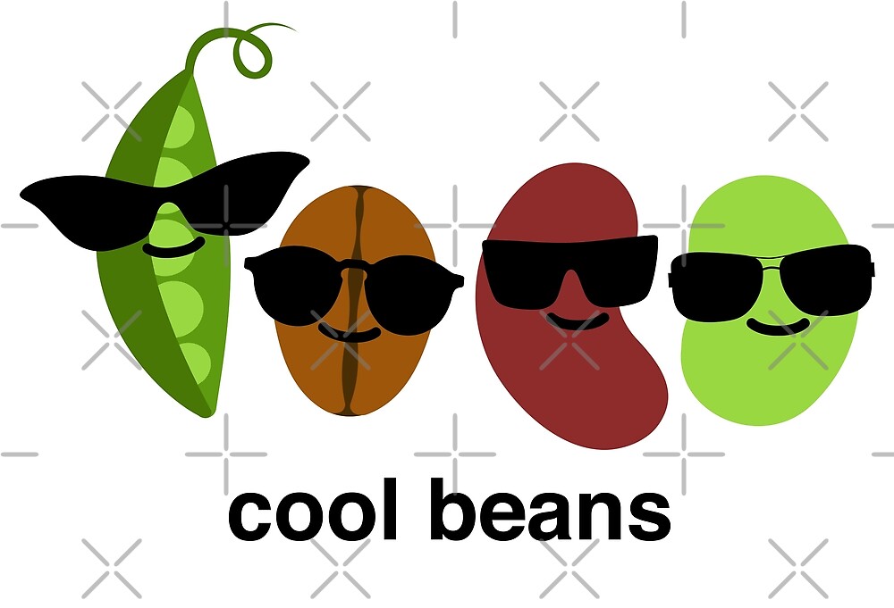 "Cool Beans Beans Wearing Sunglasses" by epitomegirl Redbubble