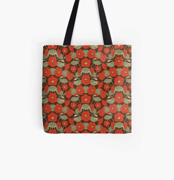 Nasturtium red All Over Print Tote Bag