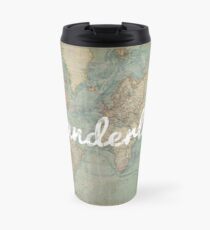 wanderlust on vintage map Travel Mug