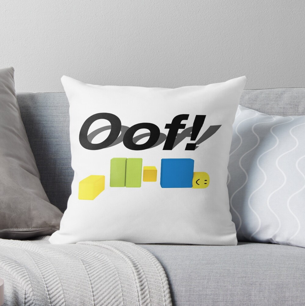 Oof Roblox Oof Noob Throw Pillow By Smoothnoob Redbubble - roblox oof duvet covers redbubble