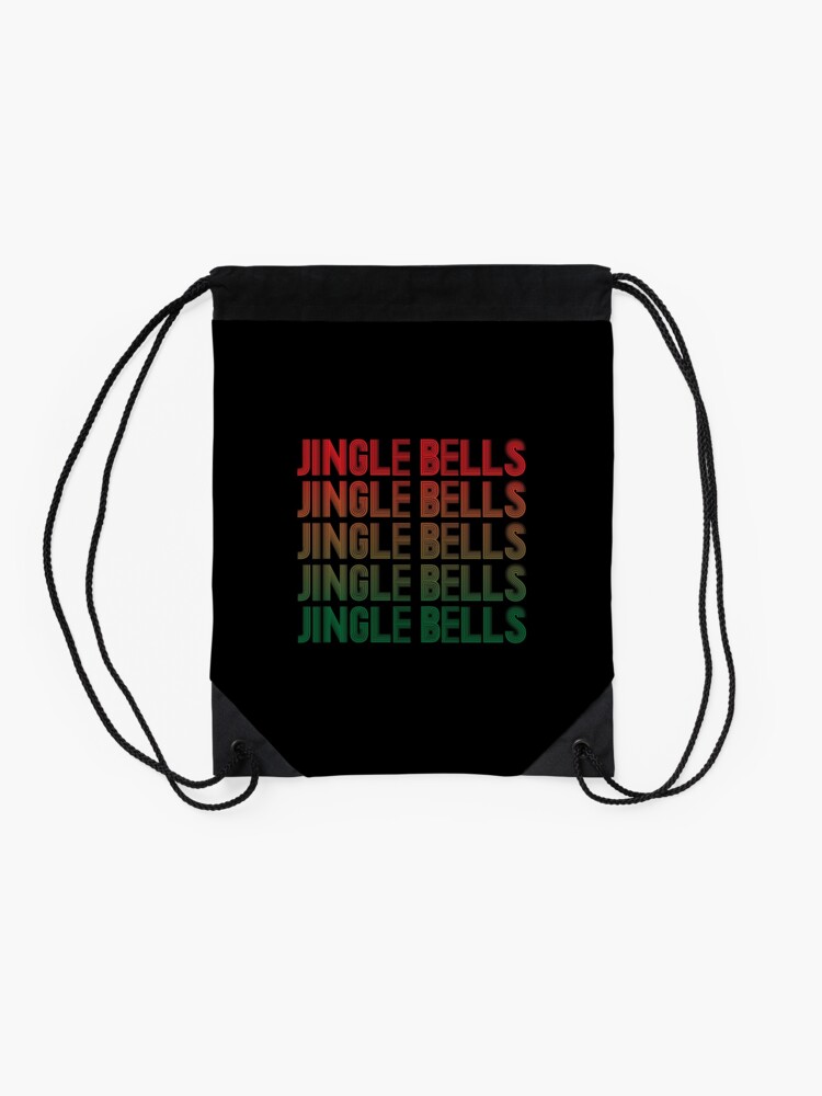 Alternate view of Jingle Bells Retro Christmas Pajama Gift. Drawstring Bag