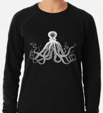 Octopus | Black and White Lightweight Sweatshirt
