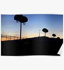 Basketball at Sundown Poster