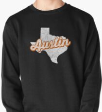 Austin Texas (distressed white) Pullover Sweatshirt