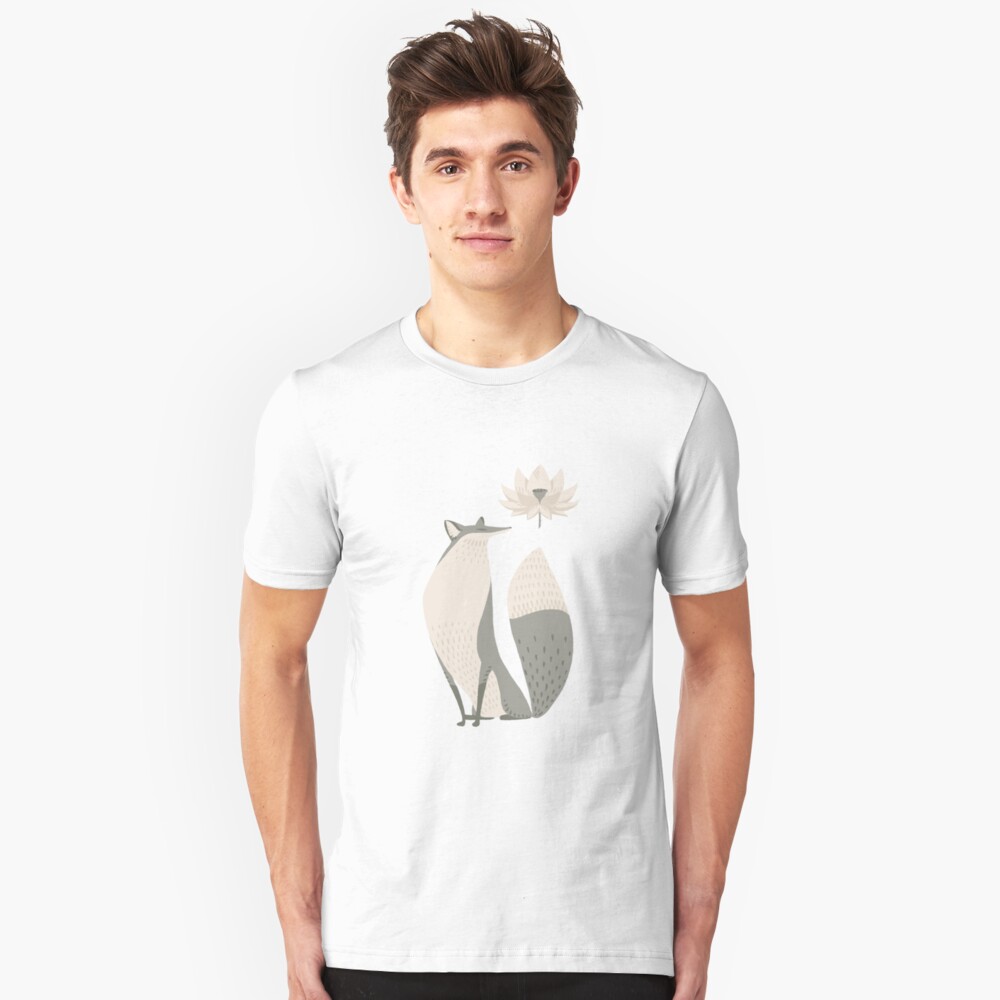 The Fox and the Lotus Flower Slim Fit T-Shirt