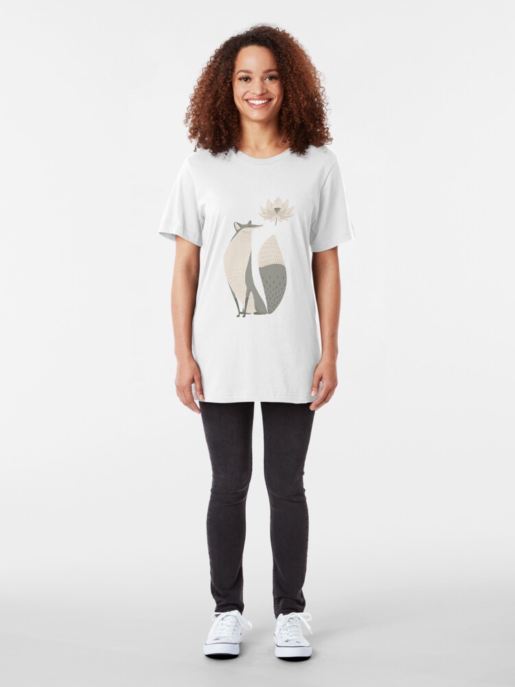 Alternate view of The Fox and the Lotus Flower Slim Fit T-Shirt