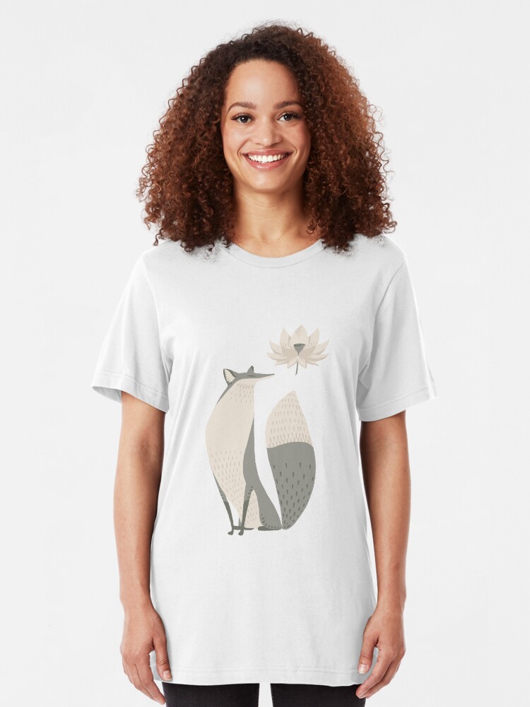 Alternate view of The Fox and the Lotus Flower Slim Fit T-Shirt