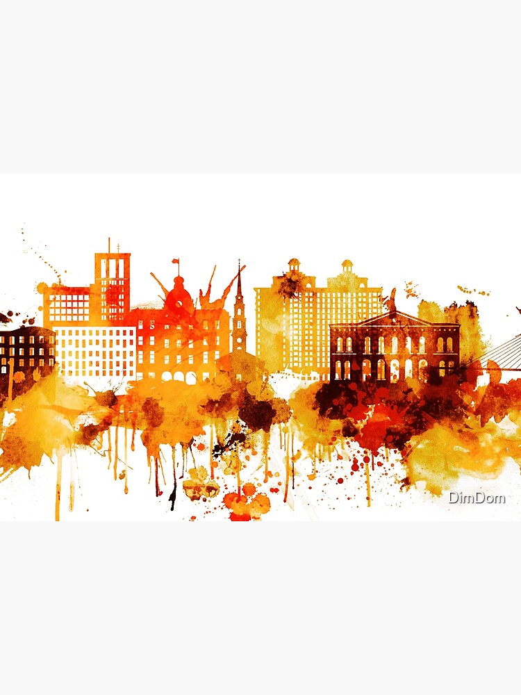 Savannah Georgia Red Yellow Skyline by DimDom