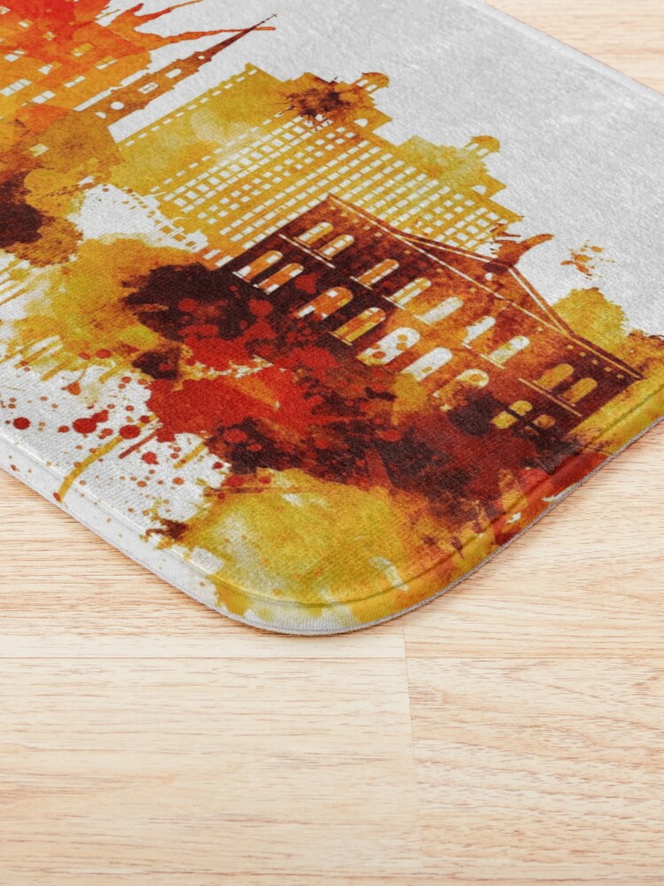 Alternate view of Savannah Georgia Red Yellow Skyline Bath Mat