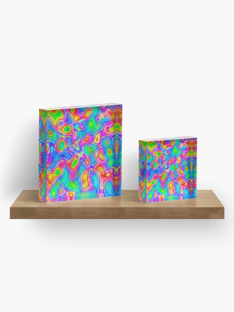 Alternate view of Random virtual color pixel abstraction Acrylic Block