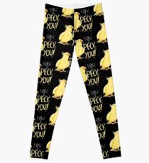 Now I PECK YOU! with cute yellow gold cockatiel Leggings