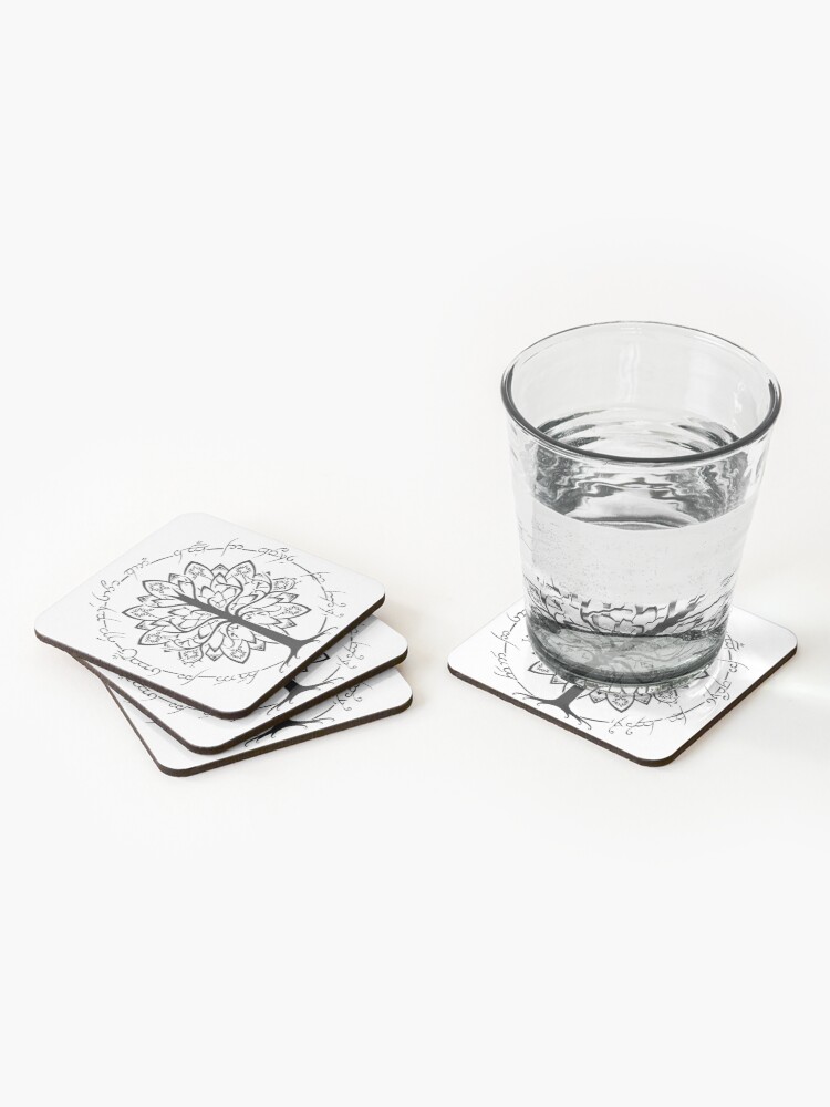 Alternate view of Minimalist White Tree Coasters (Set of 4)