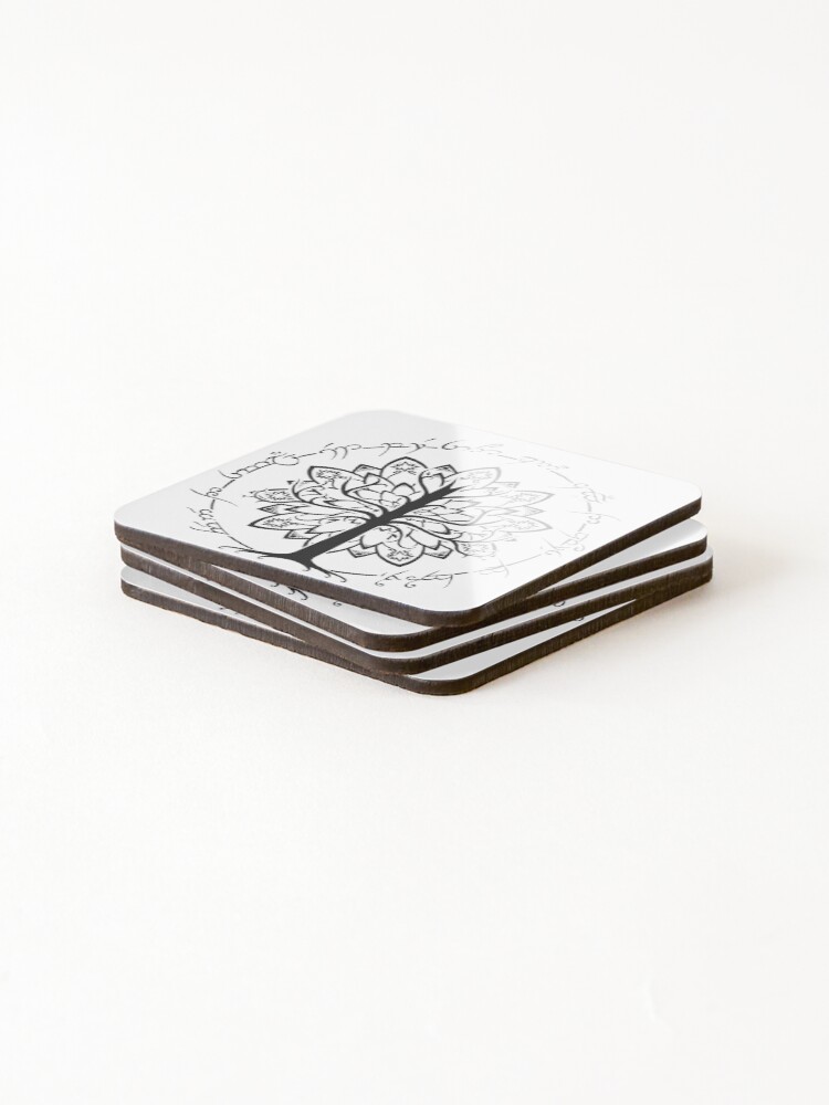 Alternate view of Minimalist White Tree Coasters (Set of 4)