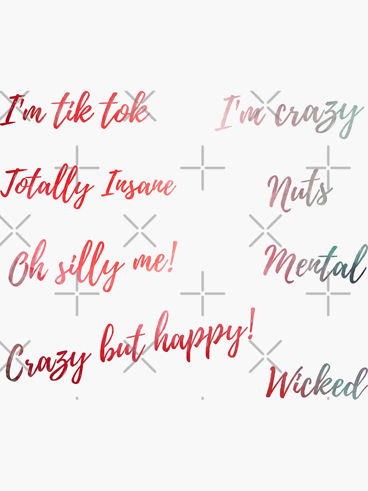 Crazy Mental Nuts and Totally Insane Sticker Pack by SassyClassyMe