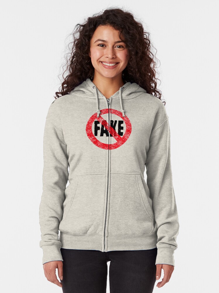 Alternate view of No Fake Zipped Hoodie